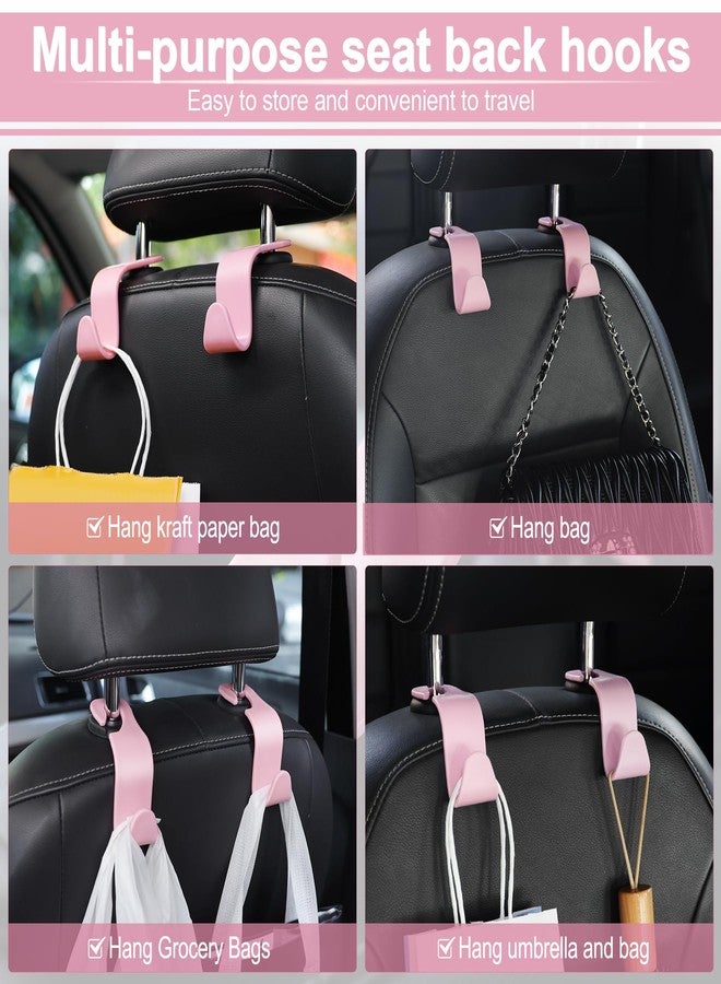 LivTee Car Seat Headrest Hook, Auto Seat Hook Hangers Storage Organizer Interior Accessories for Purse Coats Umbrellas Grocery Bags Handbag, 4-Pack - Pink - Image 5